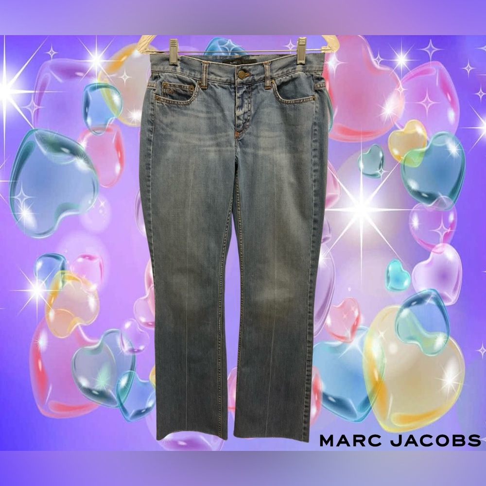 VTG 90s/2000s MARC JACOBS Low-To-Mid Rise Straight Leg Jeans Size 4 Raw Cut Hems